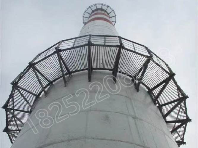 120米烟囱刷航标色环写字工程