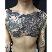 花臂半甲图案-吴江酷客纹身 