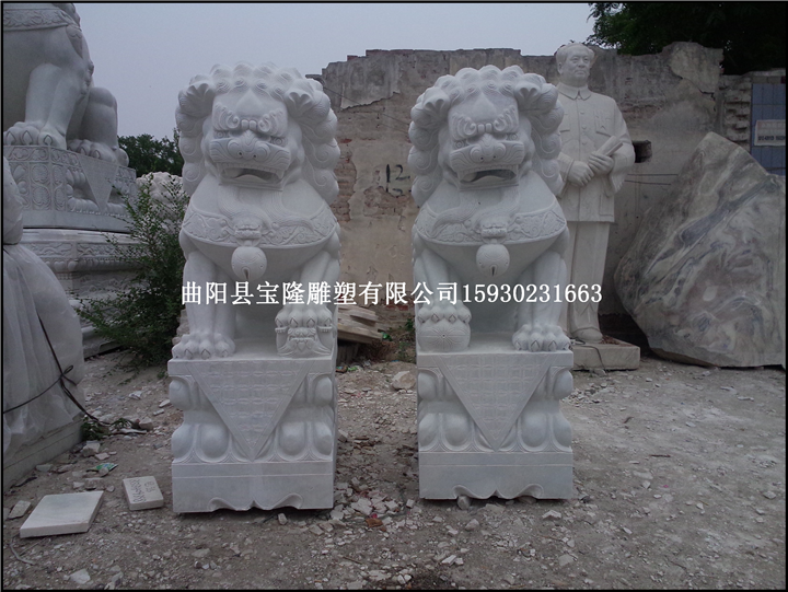 石雕狮子汉白玉狮子雕刻狮子看门狮子雕刻