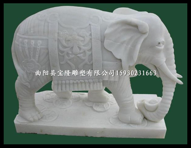 汉白玉石雕大象汉白玉招财象大理石雕刻象