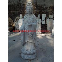 汉白玉滴水观音像石雕观音菩萨佛像寺院供奉