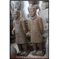 仿古石雕人物仿古兵马俑青石做旧人物雕塑