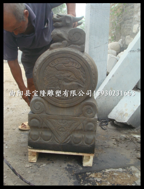 仿古貔貅门墩青石做旧门墩石头雕刻门墩