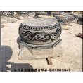 仿古石雕柱墩青石做旧鼓墩雕花柱墩石墩