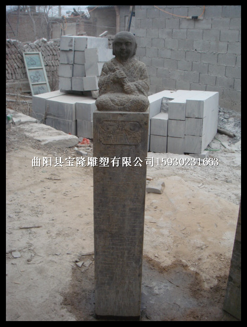 仿古佛像拴马桩佛像拴马柱青石做旧拴马桩石柱