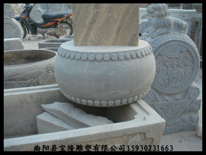 仿古石雕柱墩青石做旧老石墩石头墩仿古石墩