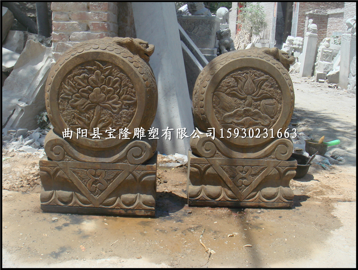 仿古门墩石雕门墩狮子头门墩辟邪兽头门墩