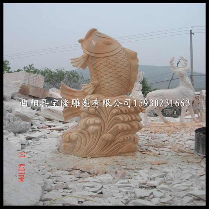 石雕鱼大理石雕刻鱼石雕喷水鱼石头雕刻鱼