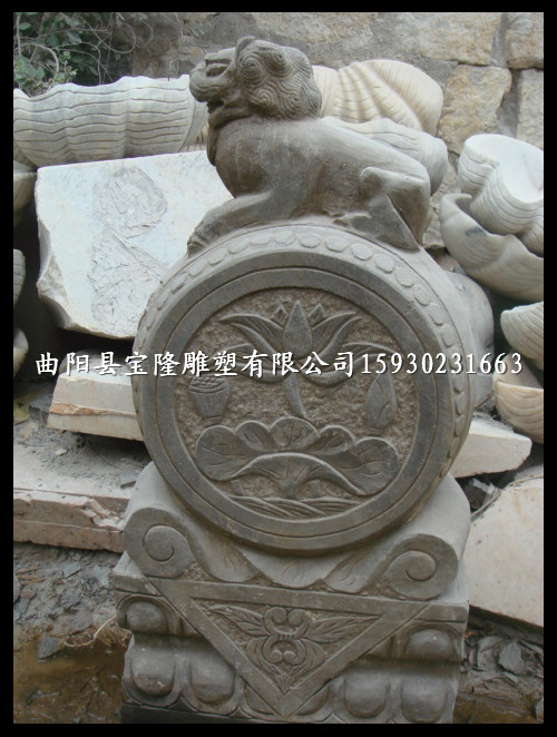仿古狮子门墩石头雕刻门墩大理石抱鼓石门墩