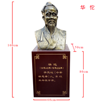 玻璃钢华佗半身像雕像 