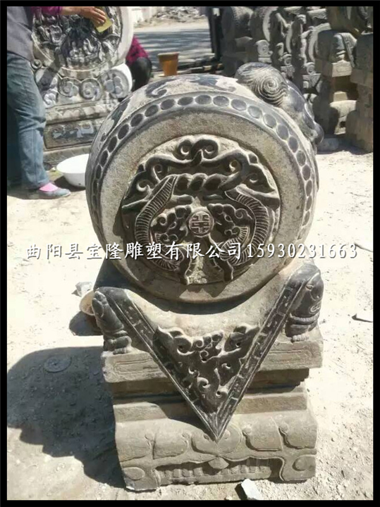 仿古招财抱鼓石石雕门墩抱鼓石门口摆件
