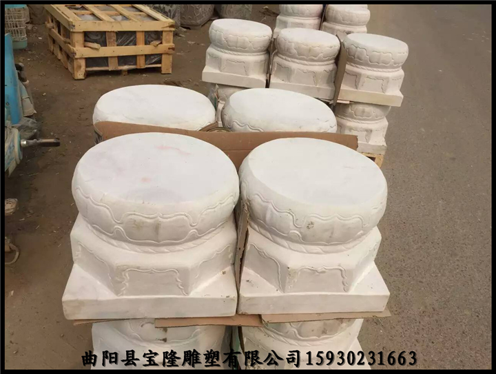 汉白玉柱墩石头雕刻鼓墩石雕老石墩