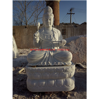 石雕坐观音雕像汉白玉观音菩萨佛像寺院摆件