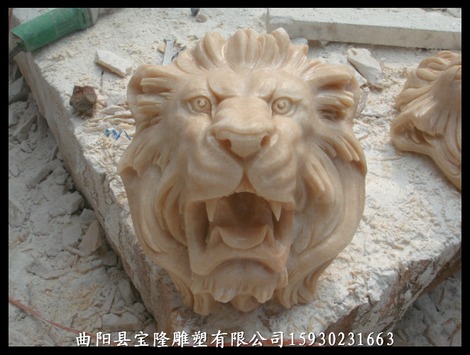 精品晚霞红喷水狮子头石雕狮子头流水狮子头