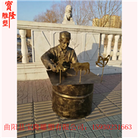 老北京文化皮影人物雕塑玻璃钢仿铜雕塑摆件