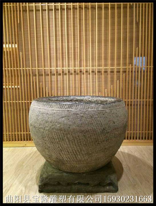 青石做旧鱼缸仿古石雕鱼缸仿古花盆雕花鱼缸