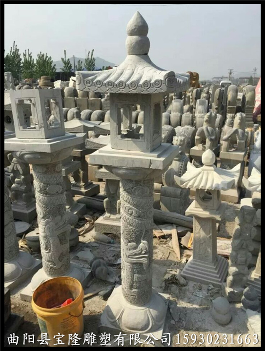 仿古石灯笼青石做旧石灯仿古地灯石头灯笼