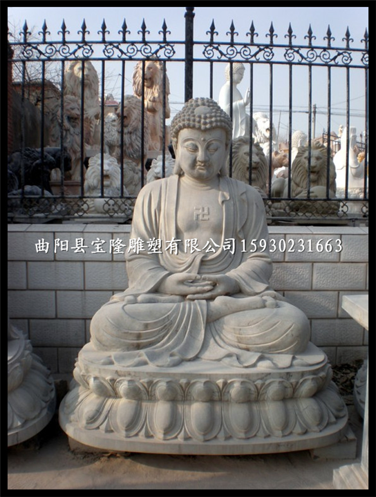 青石坐佛石雕坐佛大理石佛像汉白玉佛像雕塑