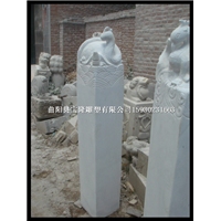 汉白玉拴马柱子石雕四大神兽拴马桩门口摆件