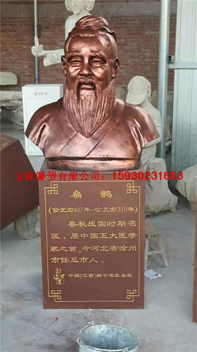 玻璃钢仿铜孙思邈雕像古代名医李时珍雕塑像