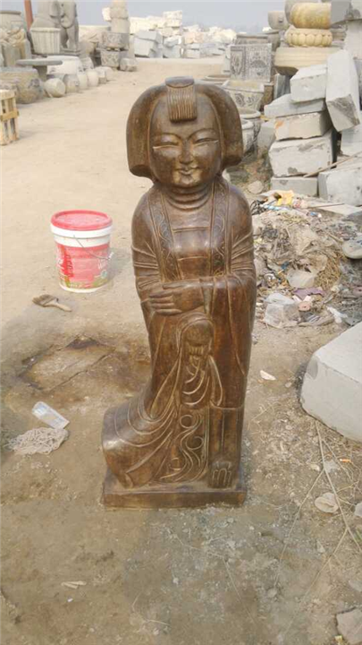 仿古石雕人物仿古兵马俑古代童男童女摆件