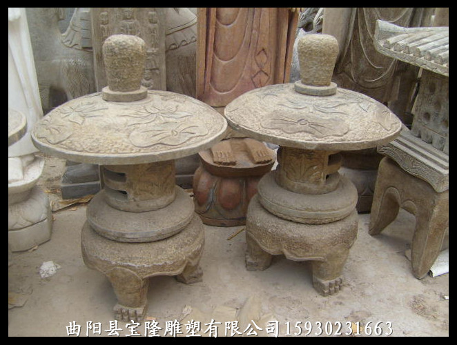 仿古石灯青石做旧石灯庭院灯笼仿古地灯摆件