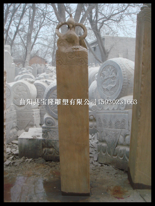 仿古青龙白虎拴马桩石雕拴马桩做旧拴马柱子