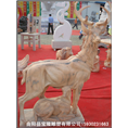 石雕鹿晚霞红雕刻鹿石石雕小鹿动物石雕厂家