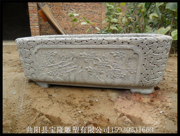石雕鱼缸仿古花盆仿古鱼缸雕刻鱼缸养鱼池