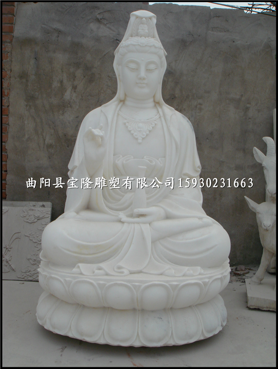汉白玉观音像坐观音像石雕观音像石雕佛像