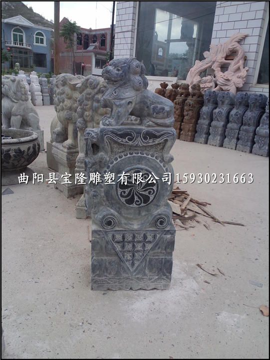 仿古石雕门墩狮子抱鼓石招财石鼓石墩