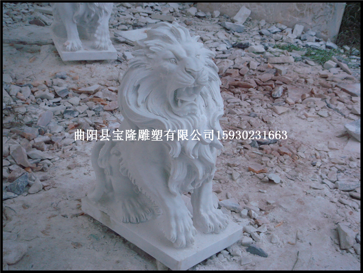 汉白玉狮子石雕蹲狮子石雕狮子雕刻狮子雕塑