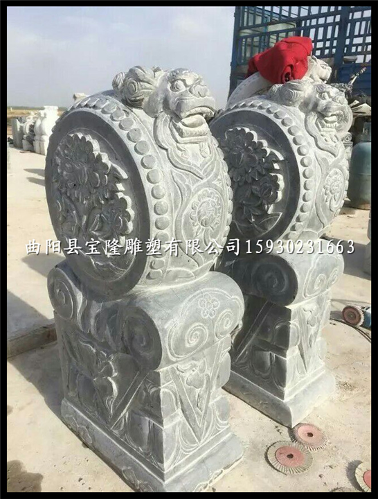 仿古兽头门墩石雕抱鼓石石雕门墩门口摆件