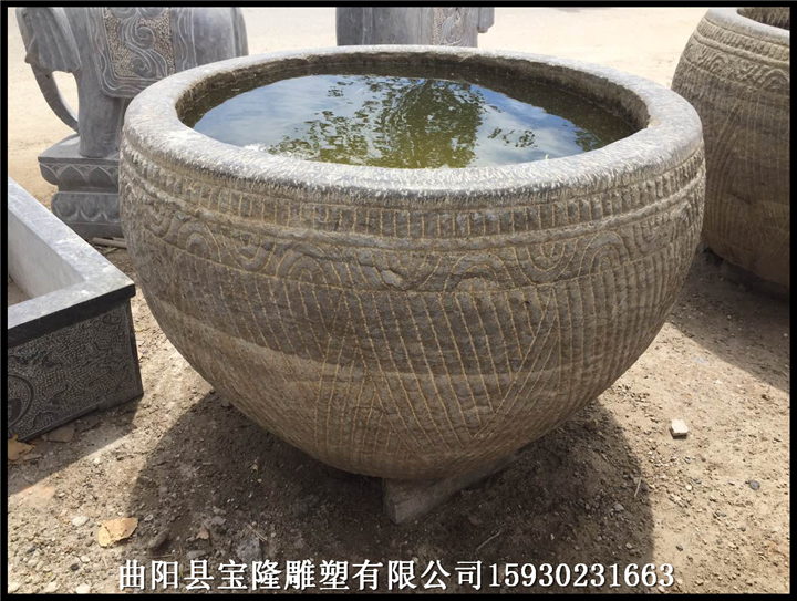 大理石雕刻鱼缸石雕鱼缸仿古石雕花盆养鱼池
