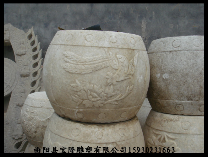 仿古老石墩石头柱墩仿古雕花柱墩石雕鼓墩
