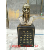 仿铜四大名医半身塑像玻璃钢扁鹊雕像