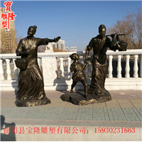 玻璃钢仿铜人物雕塑民俗文化雕塑户外摆件