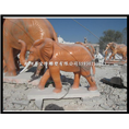 晚霞红石雕象招财象镇宅大象门口摆件