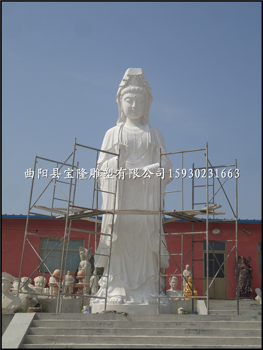 大型汉白玉观音像石雕观音像雕刻观音像雕塑