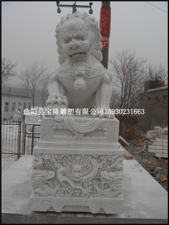 石雕狮子汉白玉狮子雕刻狮子石头狮子石狮子