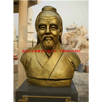 玻璃钢仿铜华佗雕塑古代名医半身雕像