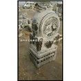 仿古兽头门墩青石做旧石鼓石雕门墩抱鼓石