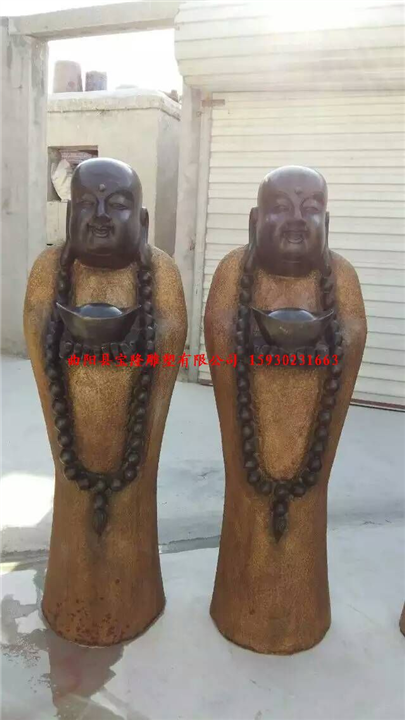 石雕佛像寺院供奉祭祀摆件仿古石雕笑和尚