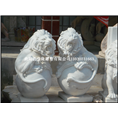 汉白玉现代狮子石雕狮子蹲球狮子雕刻狮子