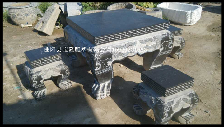 精品仿古石桌石头桌子做旧石桌室内摆设