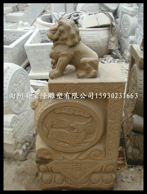 石雕狮子门墩仿古做旧门墩青石雕刻门墩石鼓