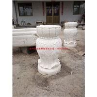 汉白玉石雕柱墩古建柱基石圆形老石墩 