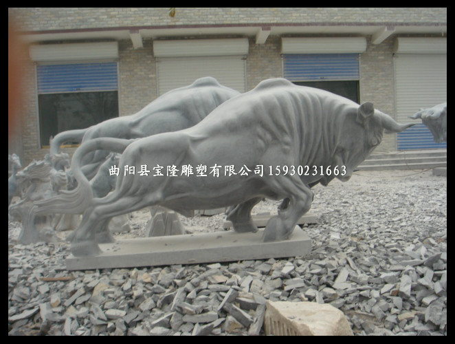 青石开荒牛石雕牛大理石雕刻牛华尔街牛雕塑