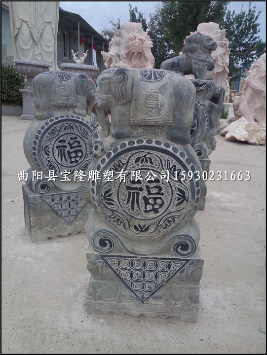 仿古石雕门墩招财象门墩石雕抱鼓石石鼓