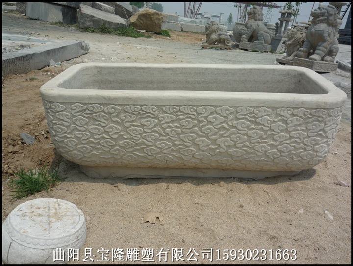 大理石鱼缸石雕鱼缸仿古花盆曲阳石雕厂家